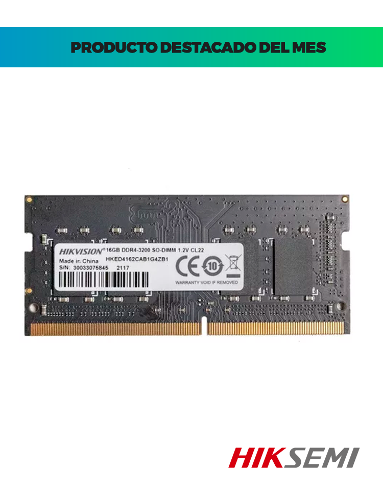 Memoria 16GB Hiksemi DDR4 3200MHZ SODIMM