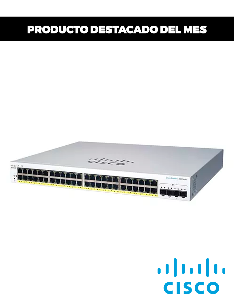 Switch Cisco SMB CBS220 48G POE 4X1G SFP