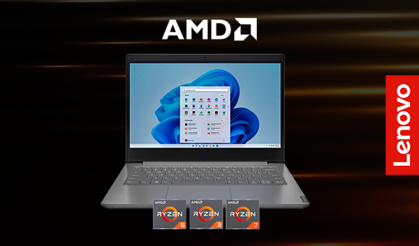 Notebooks Lenovo con procesadores AMD Ryzen en stock.
